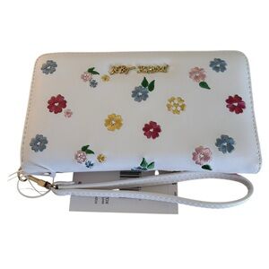 Betsey Johnson Embroidered Floral Print Wristlet/Wallet. Very Pretty.